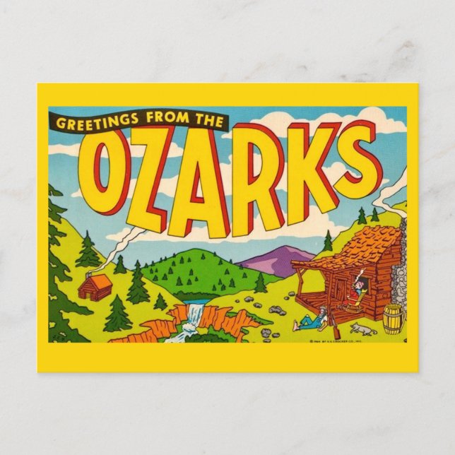 Cartão Postal Colorido de Boas-vindas aos Ozarks (Frente)