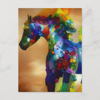 Cartão postal Colorido de Cavalo Colorido