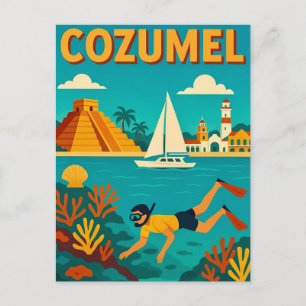 Cartão Postal Colorido de Cozumel México