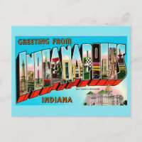 Cartão postal colorido de Indianapolis