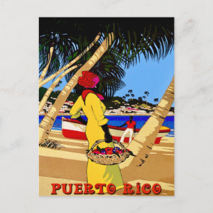Cartão postal colorido de viagem de Porto Rico