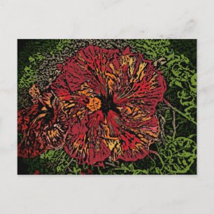 Cartão postal colorido do Hibiscus Artístico
