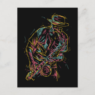 Cartão postal Colorido do Jazz Player