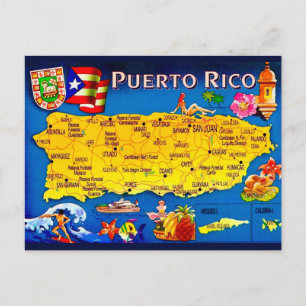 Cartão postal colorido do Porto Rico