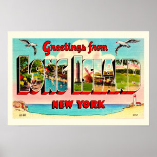Cartão-postal Colorido Long Island Impressão