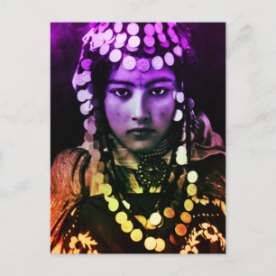 Cartão Postal Colorido Magrebe Ouled Naïl Berber Girl Female