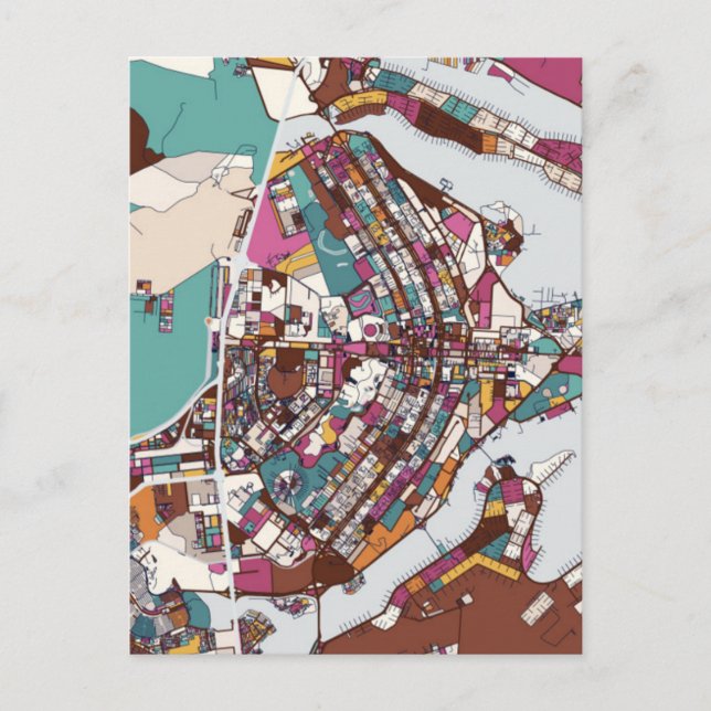 Cartão Postal Colorido Mapa Brasília (Frente)