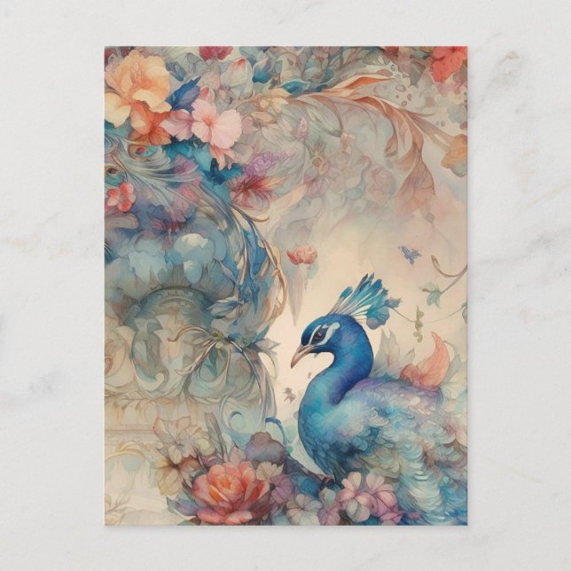 Cartão postal Colorido Peacock (Frente)