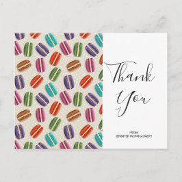 Cartão Postal Coloridos Macarons Parisiense Padrão Aniversário O
