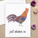 Cartão Postal Colorir Aquarela de Frango SÓ FRANCÊS ENGRAÇADO<br><div class="desc">Aproveite esta galinha engraçada nesta carta engraçada. Você sempre pode alterar ou adicionar seu próprio texto. Avise-me se você quiser que algo seja feito sob medida.</div>