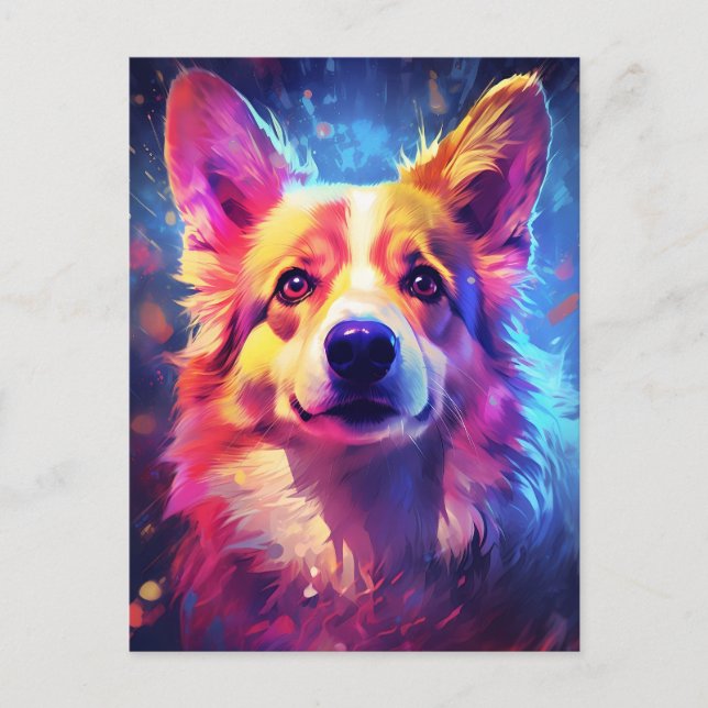 Cartão Postal Colorir Corgi (Frente)