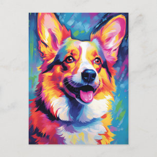 Cartão Postal Colorir Corgi