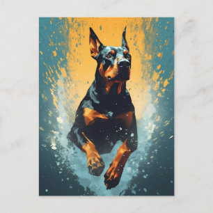 Cartão Postal Colorir Doberman