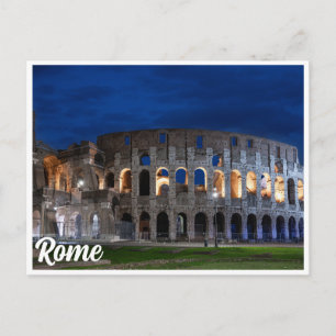 Cartão Postal Colósseis à noite em Roma, Itália