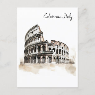 Cartão Postal Colosseum, esboço italiano