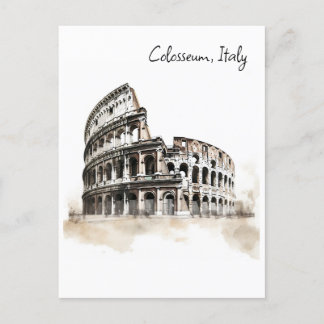 Cartão Postal Colosseum, esboço italiano