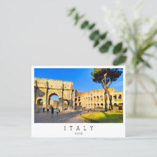 Cartão Postal Colosso e Arco de Constantina, Roma, Itália