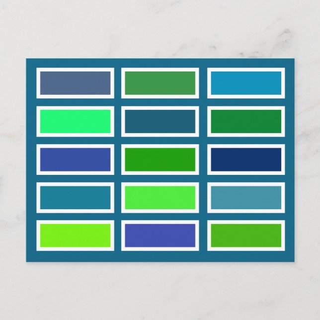 Cartão Postal Colour Bricks (blue/green) (Frente)