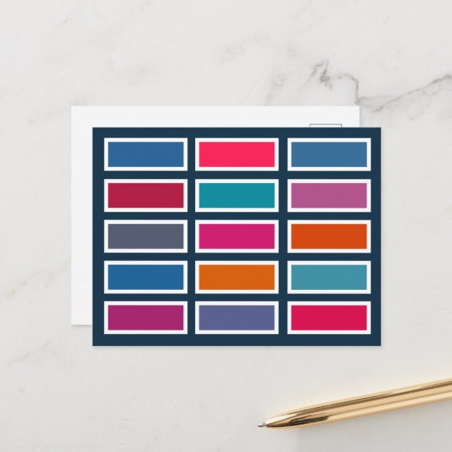 Cartão Postal Colour Bricks (bold) (Frente/Verso In Situ)