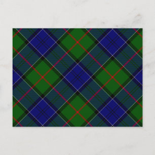 Cartão Postal Colquhoun tartan xadrez verde azul