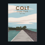 Cartão Postal Colt State Park Rhode Island Vintage<br><div class="desc">Ilustração Colt State Park. O parque é um componente importante do Distrito Histórico de Fazendas Poppasquash, inscrito no Registro Nacional de Lugares Históricos, e é um ponto final no Caminho da Bicicleta East Bay.</div>