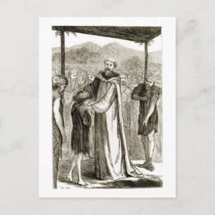 Cartão Postal Columba abençoa um garoto selvagem de "As Trias"