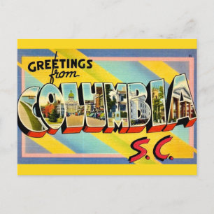 Cartão Postal Columbia SC Saudação Colorida