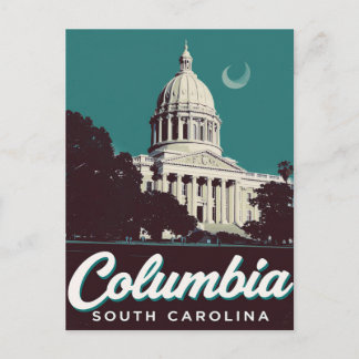 Cartão Postal Columbia SC State House Dome Vintage Art