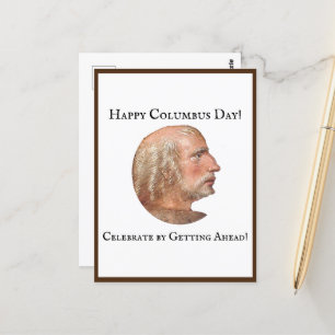 Cartão Postal Columbus Day Getting Adiante Engraçada Piada