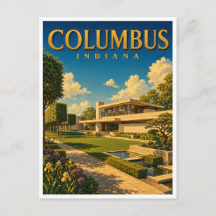 Cartão Postal Columbus Indiana Casa GeoSaga
