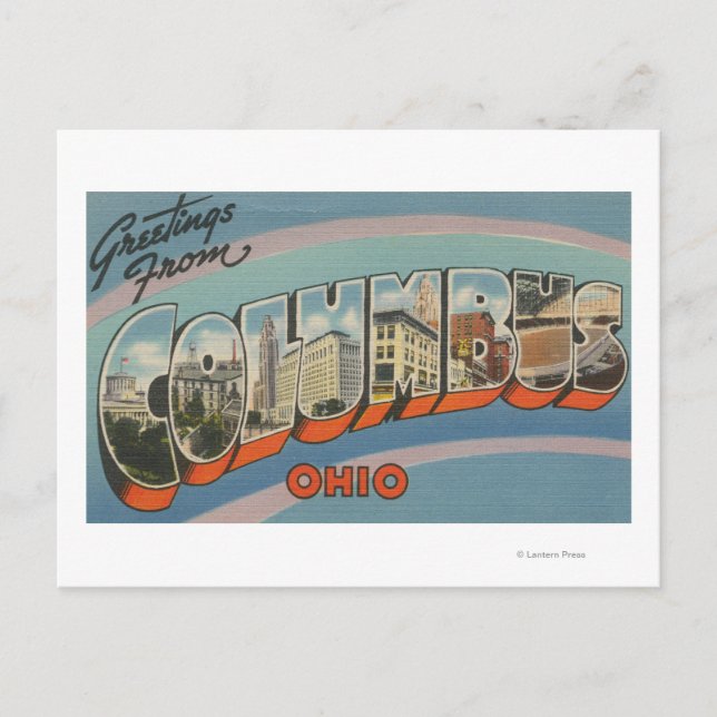 Cartão Postal Columbus, Ohio - Grandes Cenas de Letra 2 (Frente)