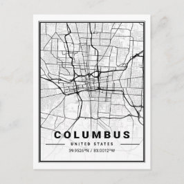 Cartão Postal Columbus Ohio USA Viagem City Map Poster