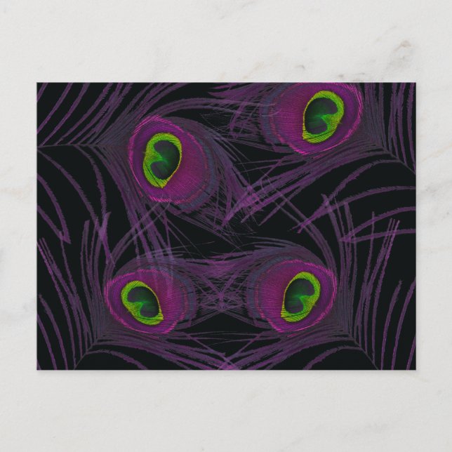 Cartão Postal Coluna de Pavão Roxo e Verde (Frente)