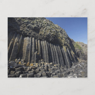 Cartão Postal Colunas de Basalto pela Caverna de Fingal, Staffa,