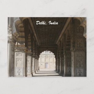 Cartão Postal colunas de mármore delhi fort