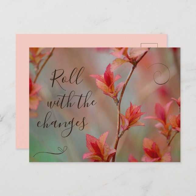 Cartão Postal Colunas de outono mudam e nós também (Frente/Verso)