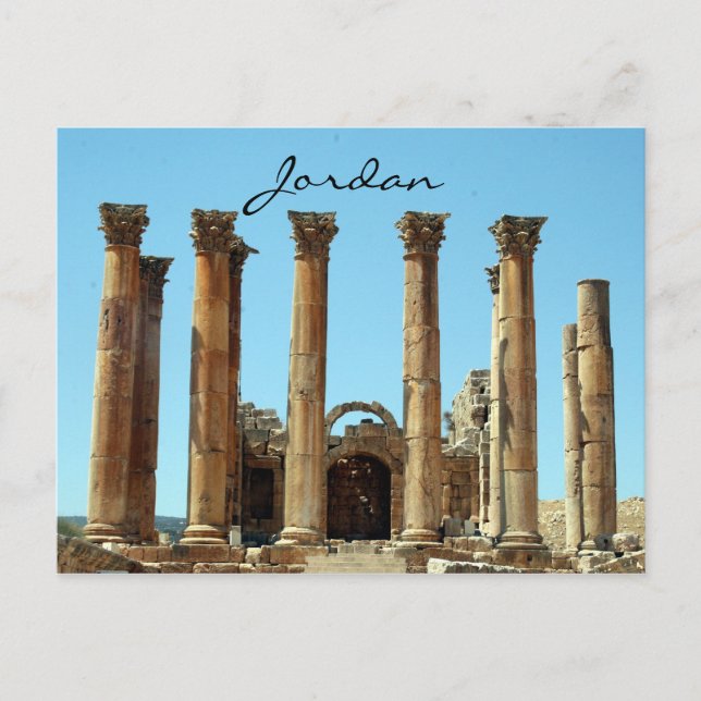 Cartão Postal colunas jerash da jordânia (Frente)