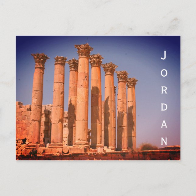 Cartão Postal colunas jerash da jordânia (Frente)