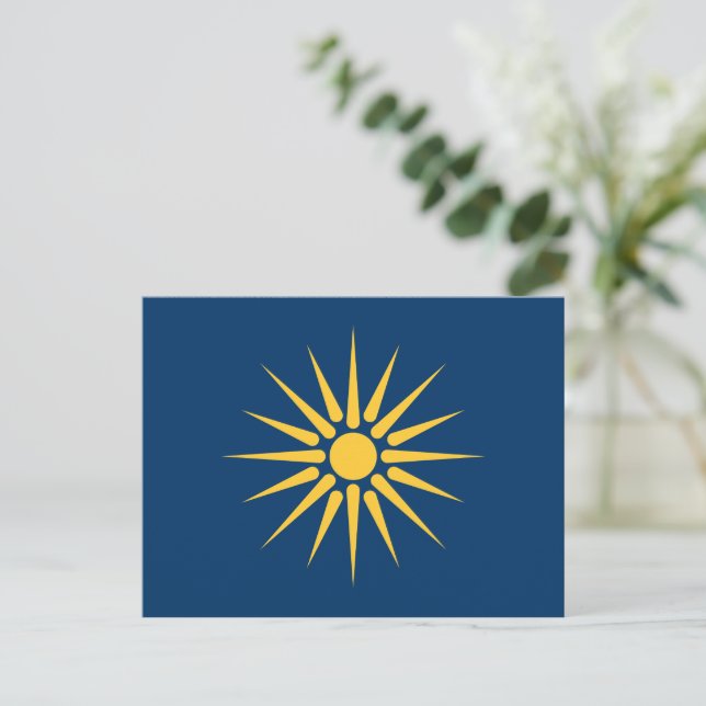 Cartão postal com a bandeira da Macedônia, Grécia (Em pé/Frente)