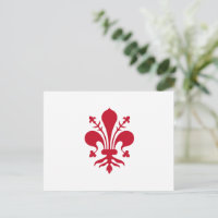 Cartão postal com a bandeira de Florença, Itália