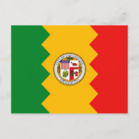Cartão postal com a bandeira de Los Angeles, Calif