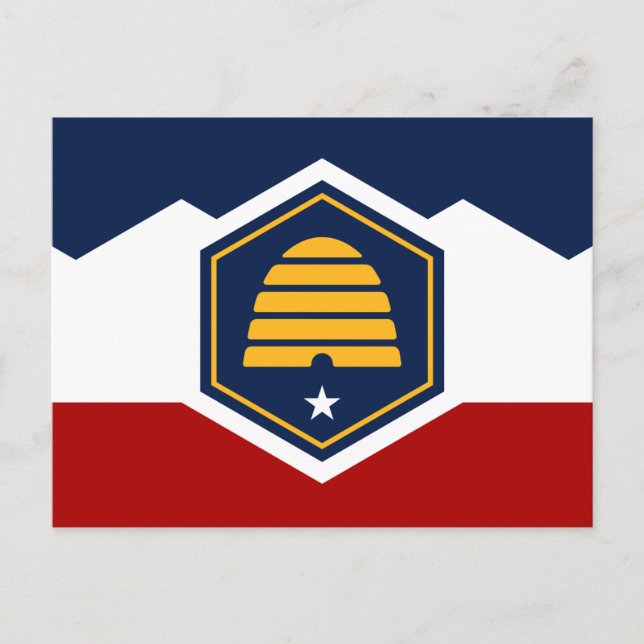 Cartão postal com a bandeira de Utah, EUA (Frente)