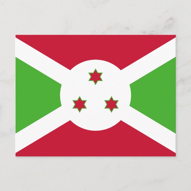 Cartão postal com a bandeira do Burundi (Frente)