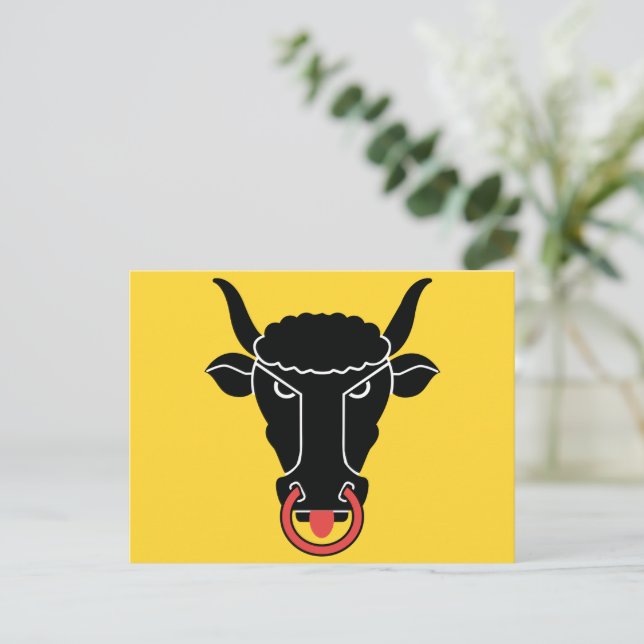 Cartão postal com a bandeira do cantão de Uri, Sui (Em pé/Frente)