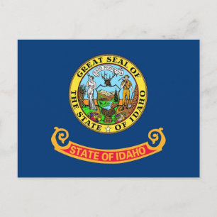 Cartão postal com a bandeira do estado de Idaho -