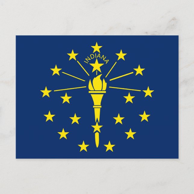 Cartão postal com a bandeira do Estado de Indiana  (Frente)