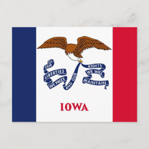 Cartão postal com a bandeira do Estado de Iowa - 