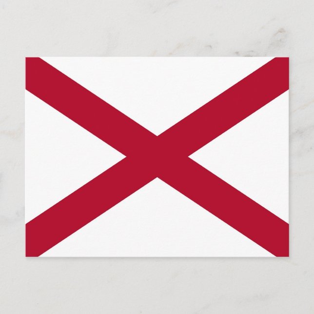 Cartão postal com a bandeira do Estado do Alabama  (Frente)