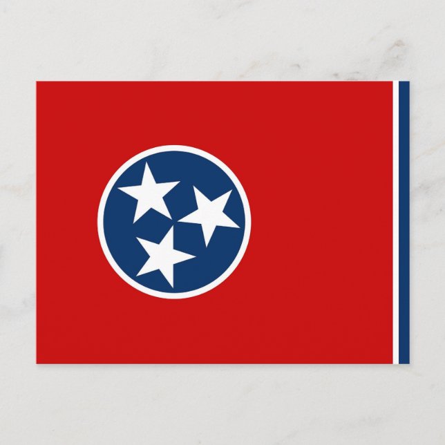 Cartão postal com a bandeira do Estado do Tennesse (Frente)