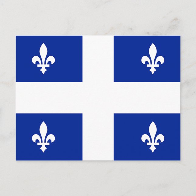 Cartão postal com a bandeira do Quebec, Canadá (Frente)
